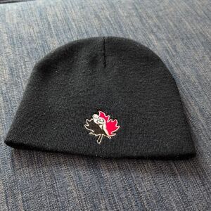 Canada Rugby Black Beanie with Maple Leaf Embroidery
